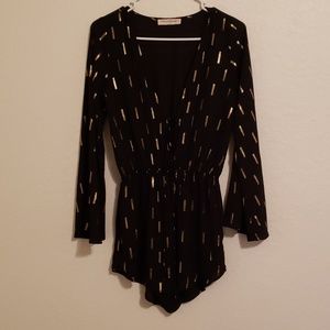 Black and gold romper